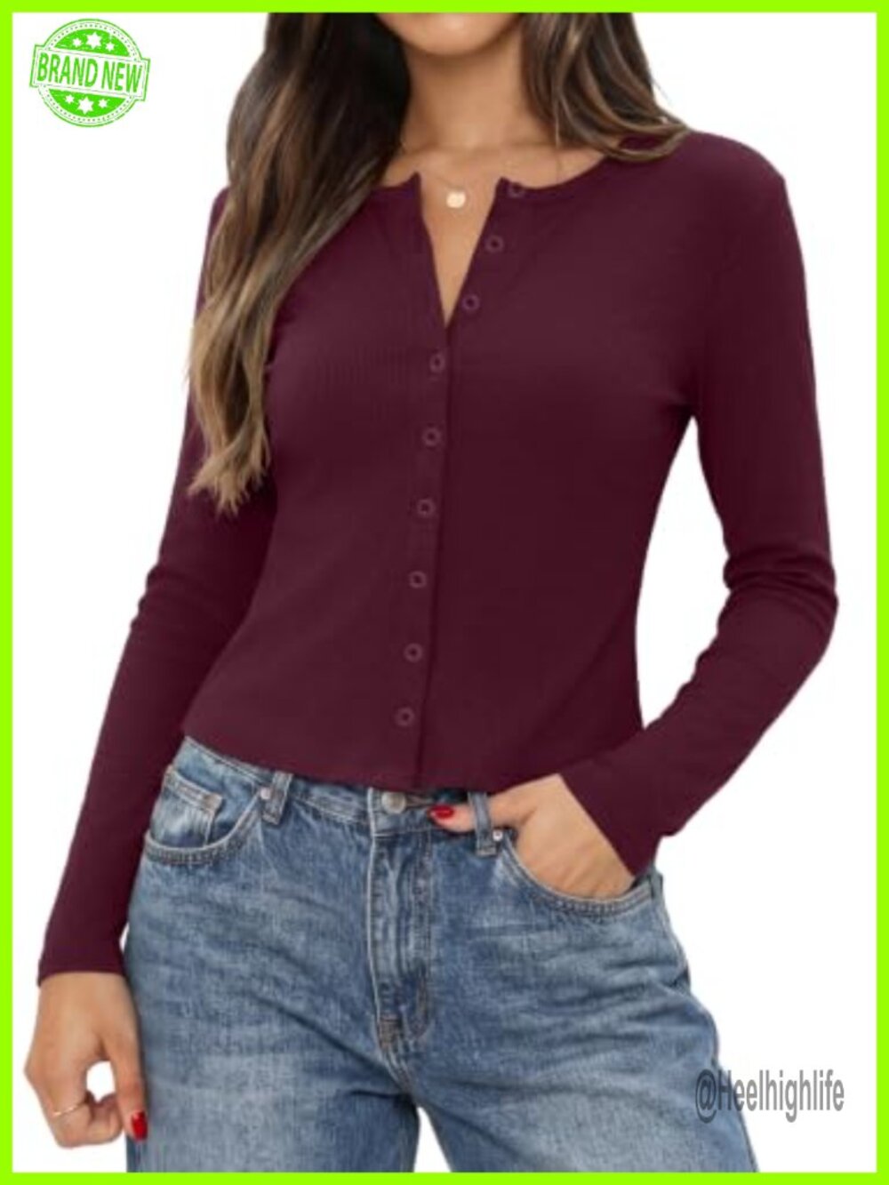 Women's Ribbed Knit Cropped Button Down Cardigan Slim Fit Long Sleeve